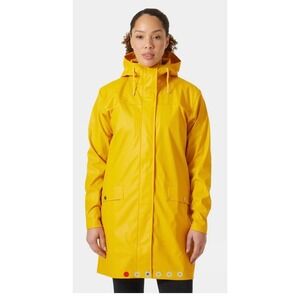 Helly Hansen Womens XS Moss Rain Coat Essential Yellow Waterproof Jacket NEW